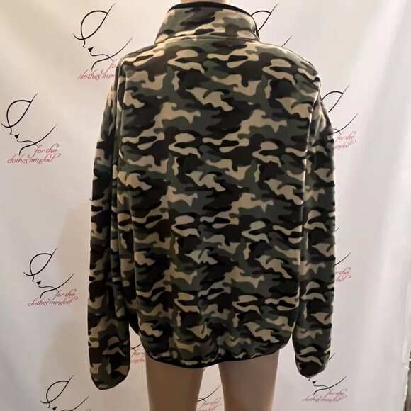 No Boundaries. Junior Sz X L 15-17. Fleece Camo Pullover. Zip Neck. Pouch. B74 - Picture 3 of 5